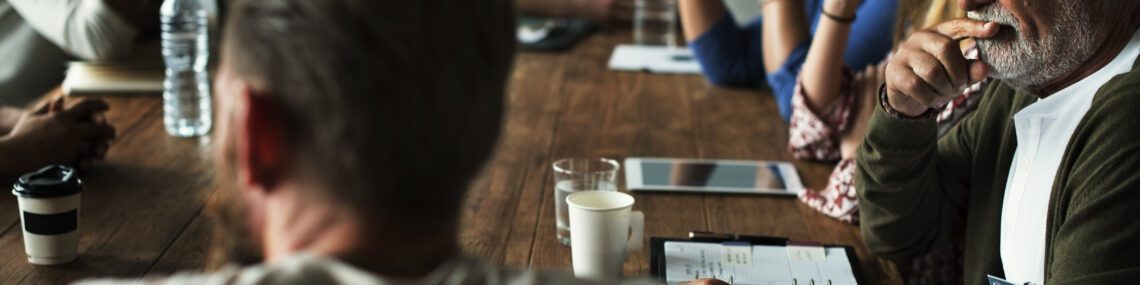 Corporate board of directors meeting discussion