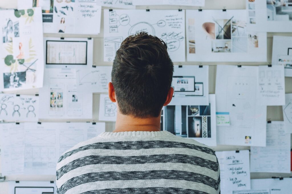 Startup founder planning business strategy