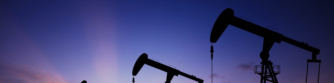 Oil pump oil rig energy industrial machine for petroleum in the sunset background for design