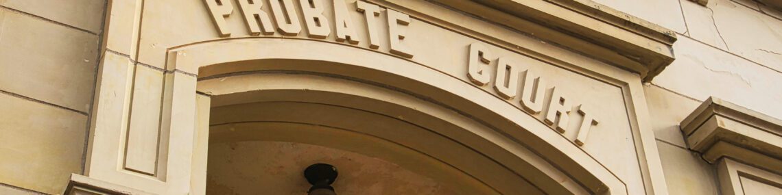probate court sign on courthouse building