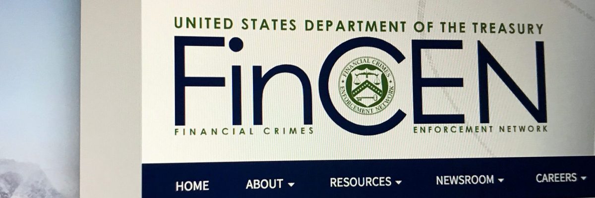 Website of The Financial Crimes Enforcement Network is a bureau of the United States Department of the Treasury