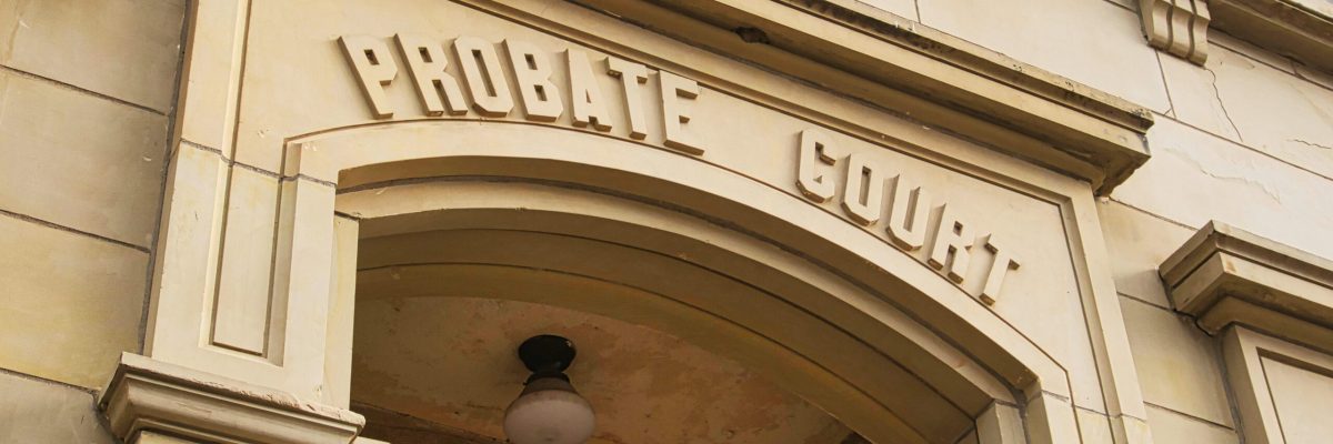 probate court sign on courthouse building